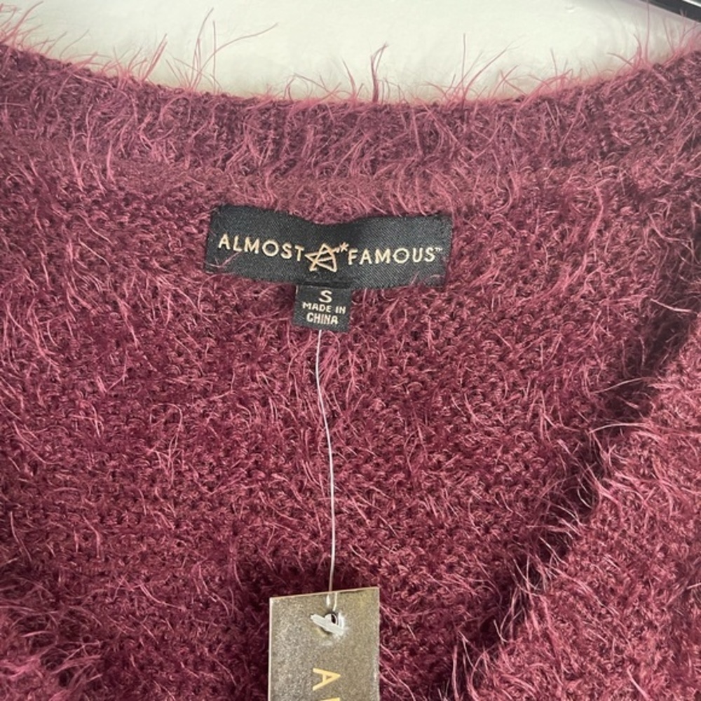 Almost famous v neck purple sweater. NWT - Picture 3 of 7
